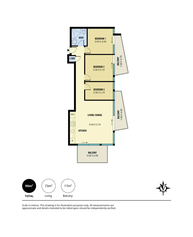 Floorplan of Homely apartment listing, 34 Austin Street, Adelaide SA 5000