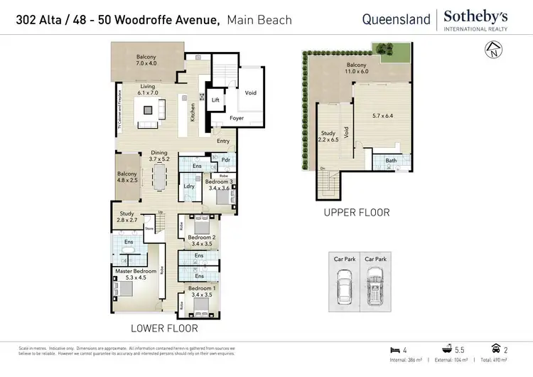 Floorplan of Homely apartment listing, 302/50 Woodroffe Avenue, Main Beach QLD 4217