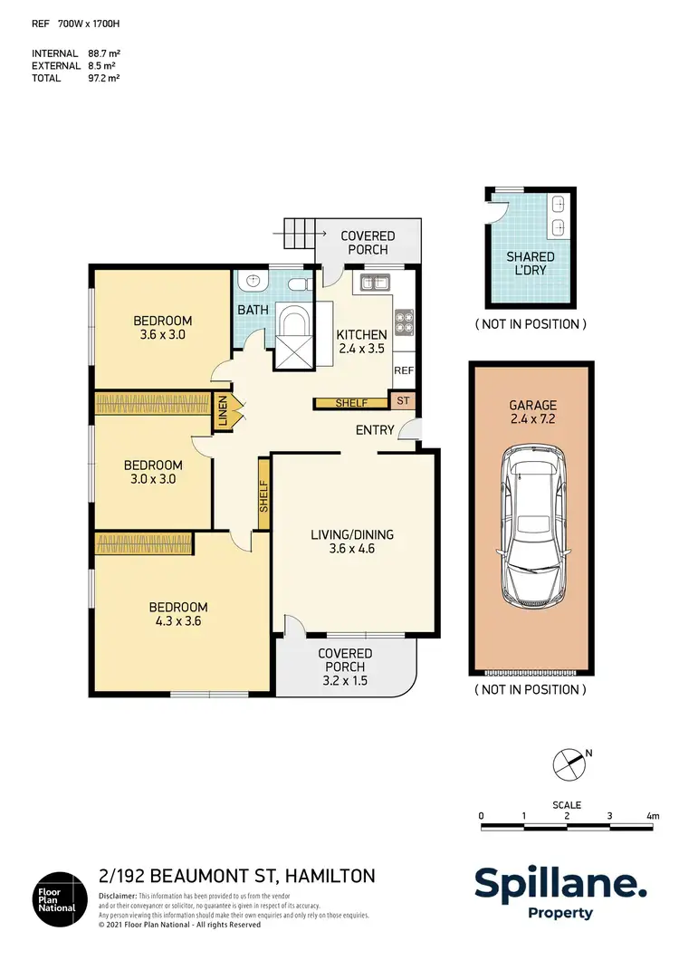 Floorplan of Homely unit listing, 2/192 Beaumont Street, Hamilton NSW 2303