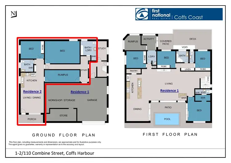 Floorplan of Homely house listing, 1-2/110 Combine Street, Coffs Harbour NSW 2450