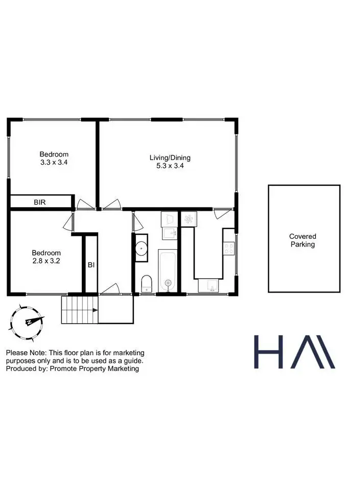 Floorplan of Homely unit listing, 1/87 East Derwent Highway, Lindisfarne TAS 7015