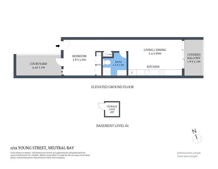 Floorplan of Homely apartment listing, 1/19 Young Street, Neutral Bay NSW 2089