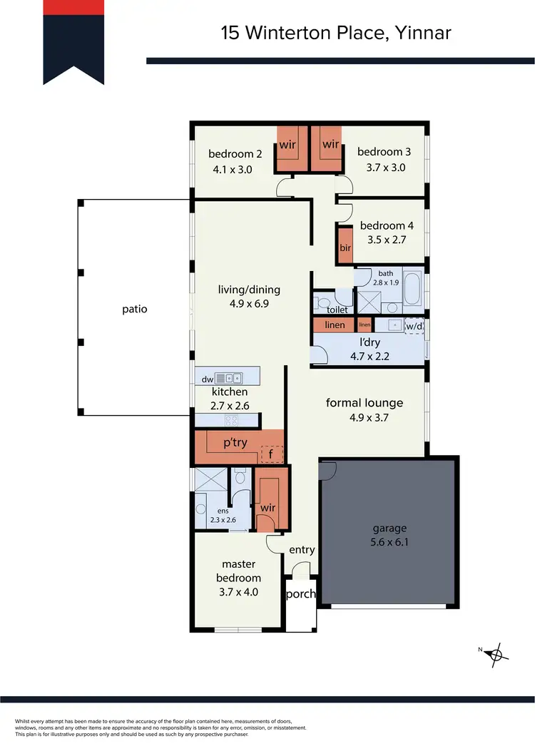 Floorplan of Homely house listing, 15 Winterton Place, Yinnar VIC 3869