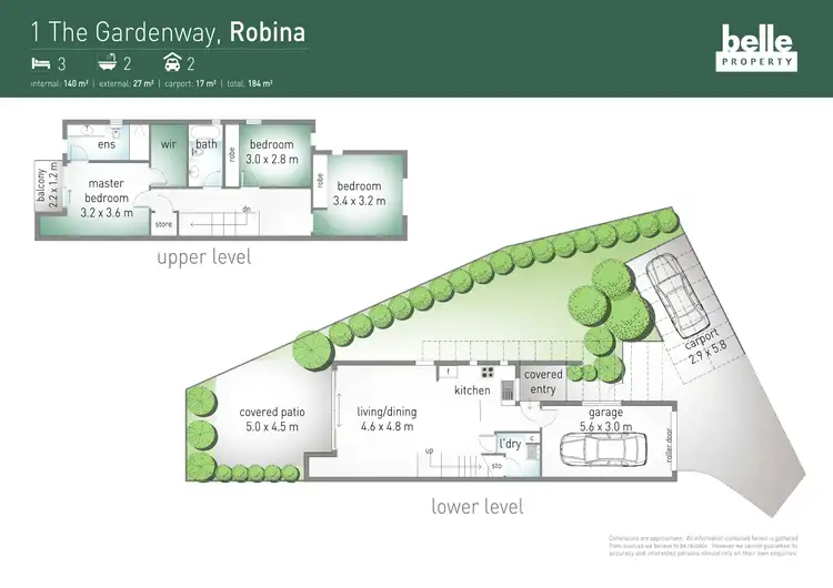 Floorplan of Homely townhouse listing, 1 The Gardenway, Robina QLD 4226