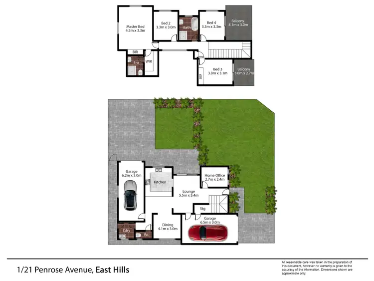 Floorplan of Homely townhouse listing, 1/21 Penrose Avenue, East Hills NSW 2213