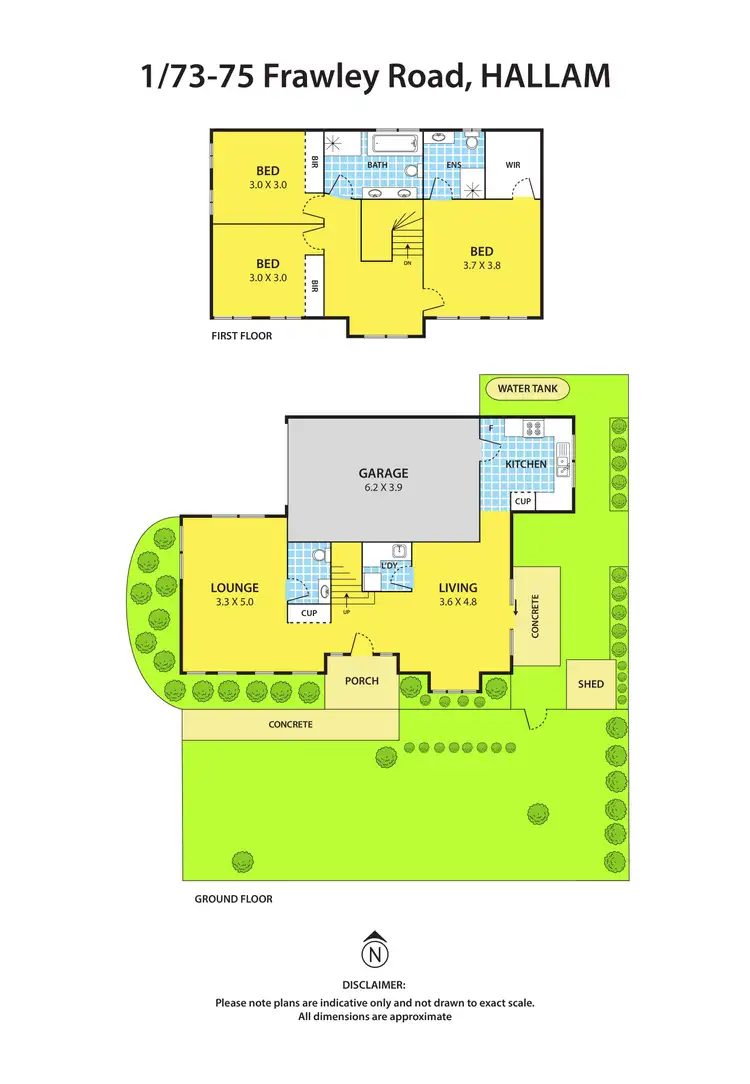Floorplan of Homely townhouse listing, 1/73-75 Frawley Road, Hallam VIC 3803