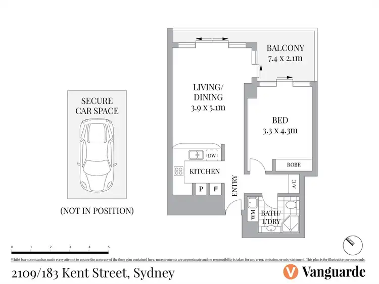 Floorplan of Homely apartment listing, 2109/183 Kent Street, Sydney NSW 2000