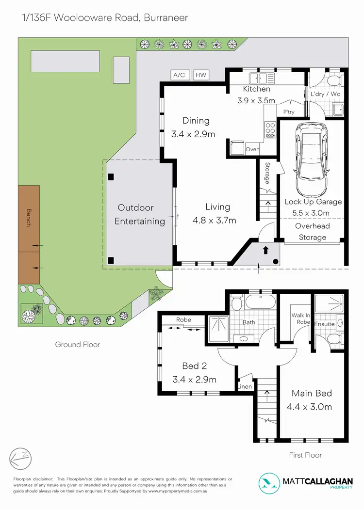 Floorplan of Homely semi-detached listing, 1/136F Woolooware Road, Burraneer NSW 2230