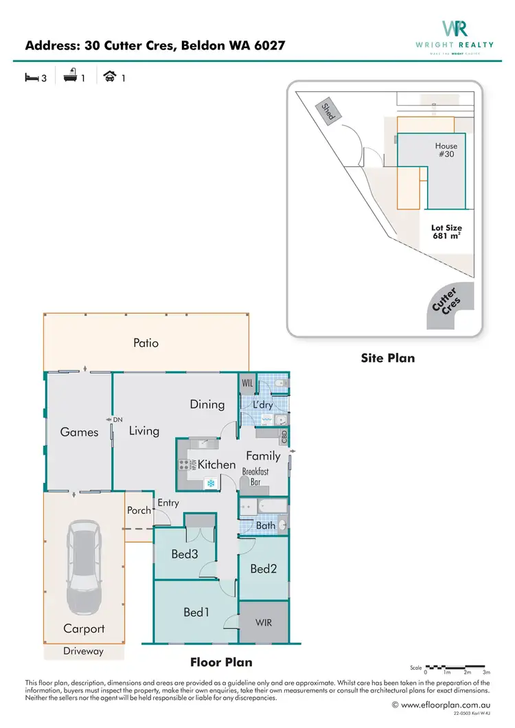 Floorplan of Homely house listing, 30 Cutter Crescent, Beldon WA 6027