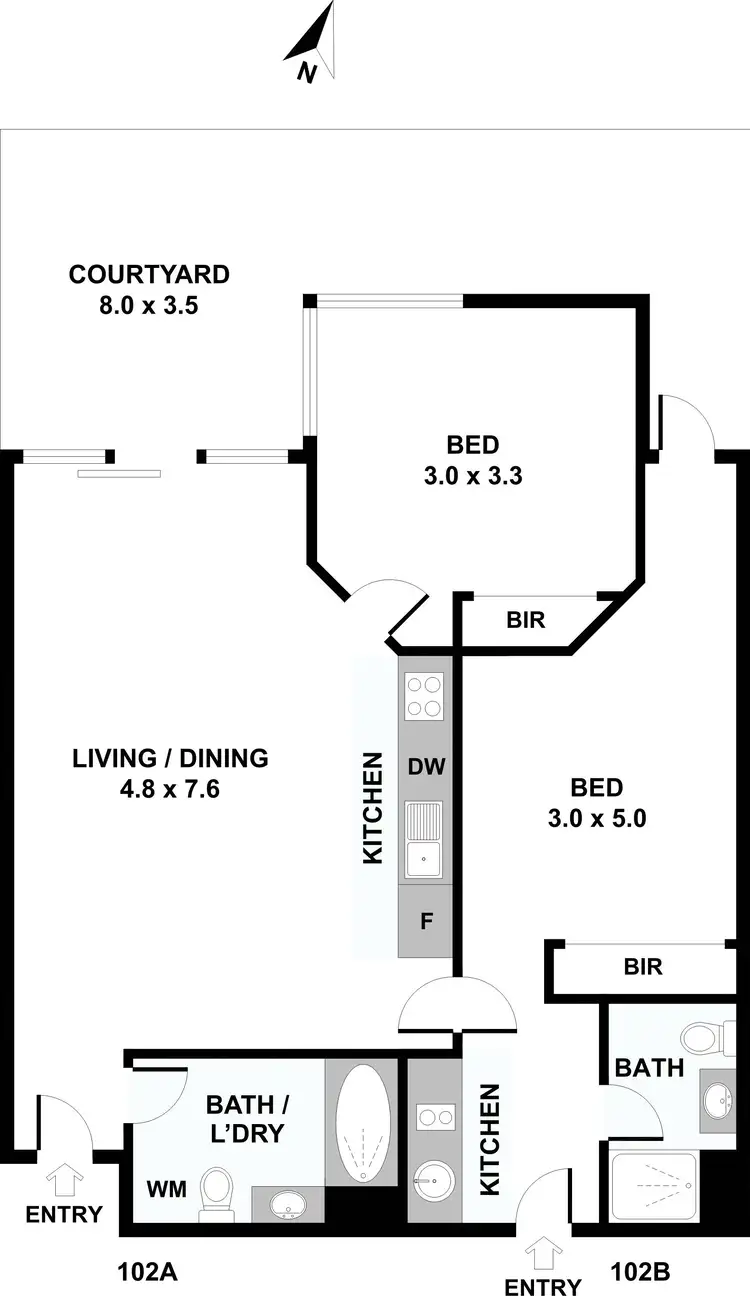 Floorplan of Homely apartment listing, 102/72-84 Upper Heidelberg Road, Ivanhoe VIC 3079