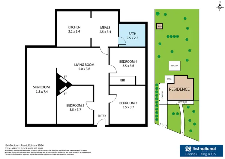 Floorplan of Homely house listing, 154 Goulburn Road, Echuca VIC 3564