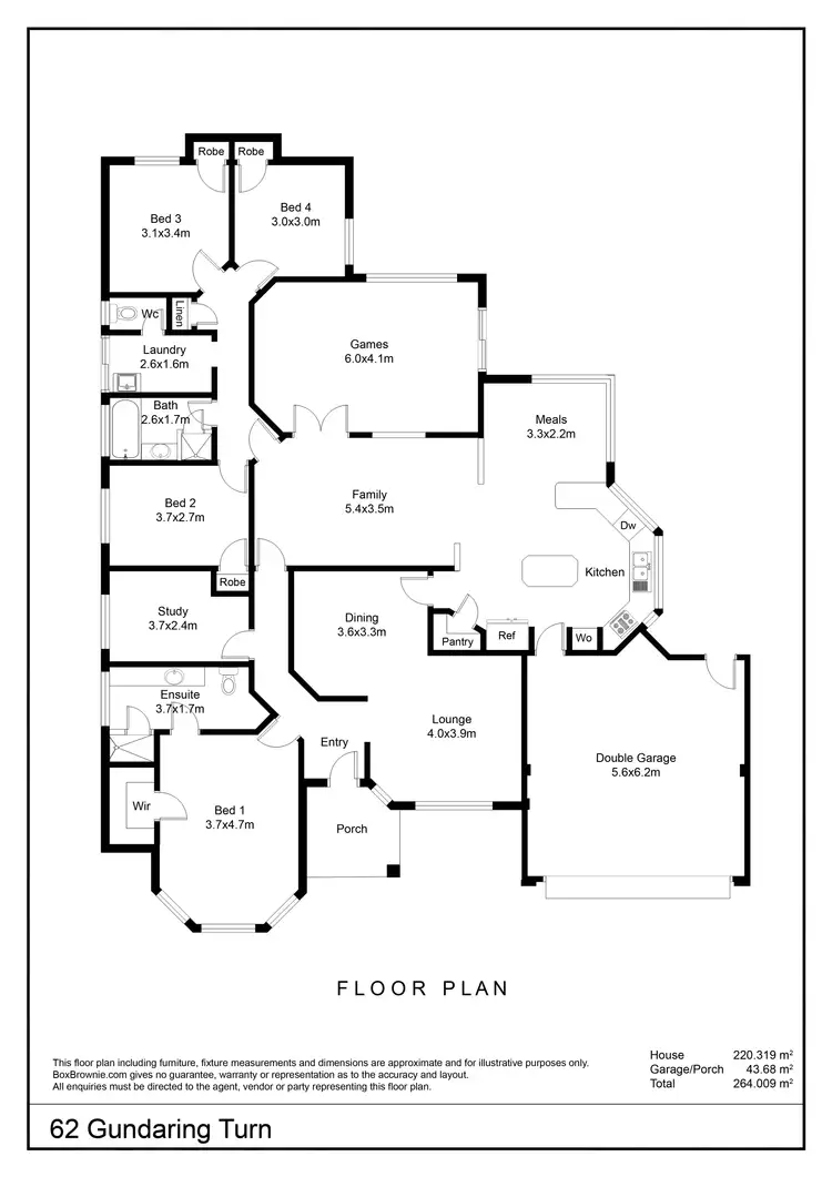 Floorplan of Homely house listing, 62 Gundaring Turn, Canning Vale WA 6155