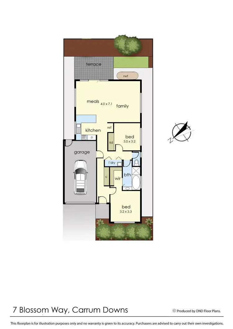 Floorplan of Homely unit listing, 7 Blossom Way, Carrum Downs VIC 3201