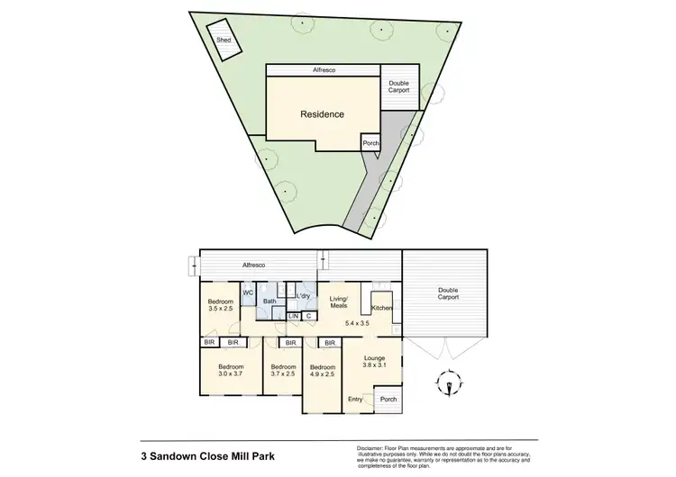 Floorplan of Homely house listing, 3 Sandown Close, Mill Park VIC 3082
