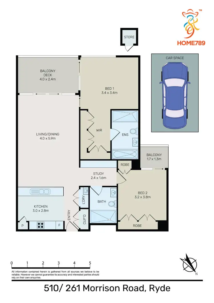 Floorplan of Homely apartment listing, 510/261 Morrison Road, Ryde NSW 2112