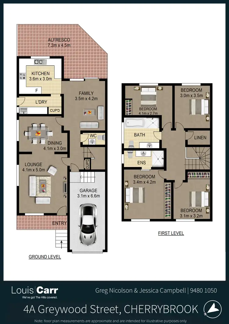 Floorplan of Homely semi-detached listing, 4a Greywood Street, Cherrybrook NSW 2126