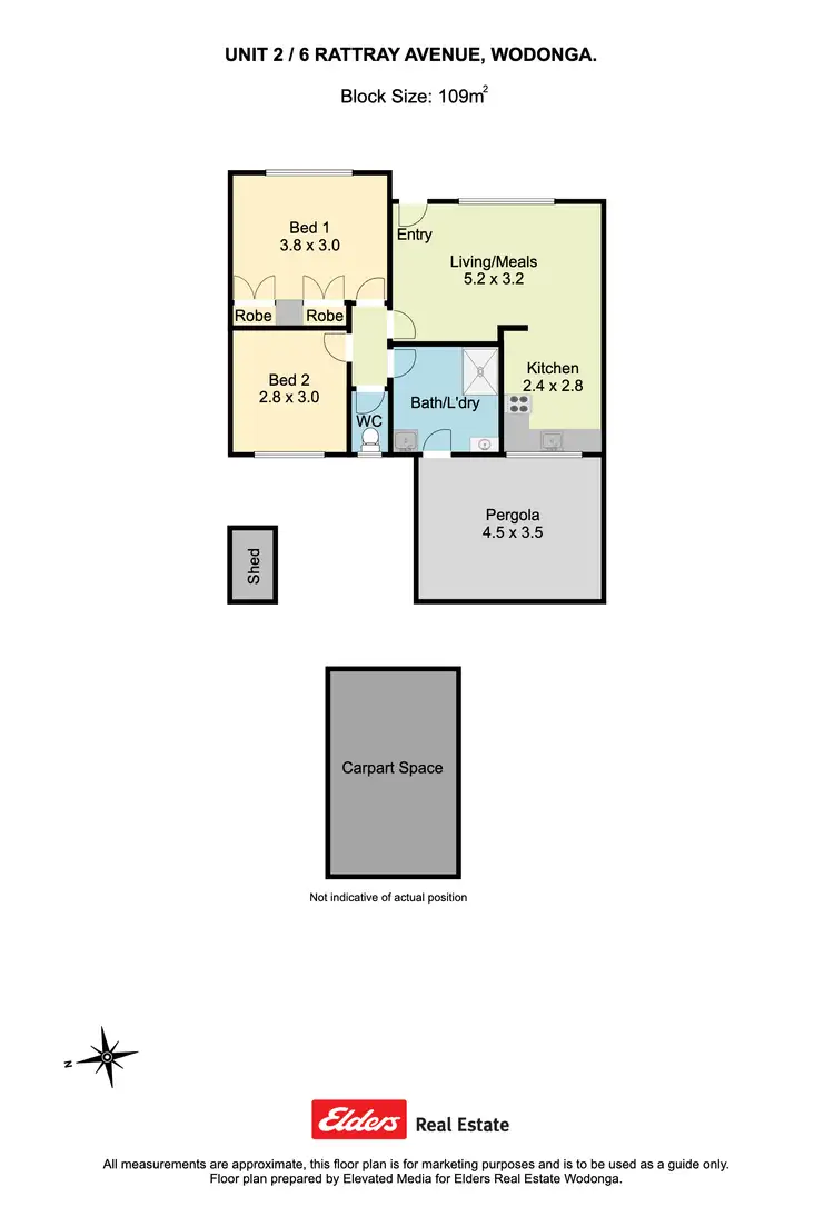 Floorplan of Homely unit listing, 2/6 Rattray Avenue, Wodonga VIC 3690