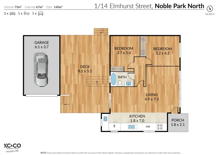 Floorplan of Homely unit listing, 1/14 Elmhurst Street, Noble Park North VIC 3174