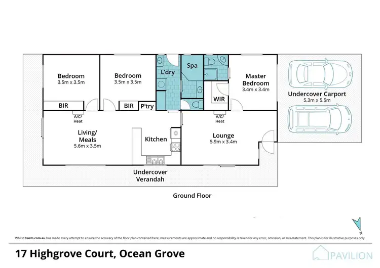 Floorplan of Homely house listing, 17 Highgrove Court, Ocean Grove VIC 3226