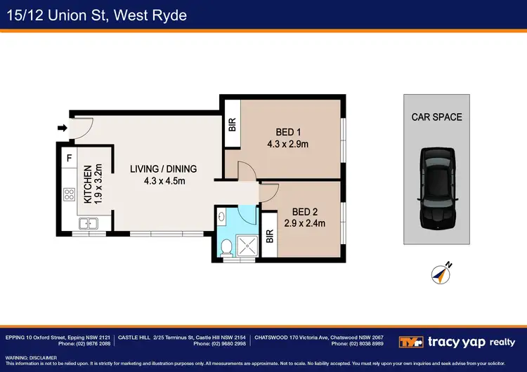 Floorplan of Homely apartment listing, 15/12 Union Street, West Ryde NSW 2114