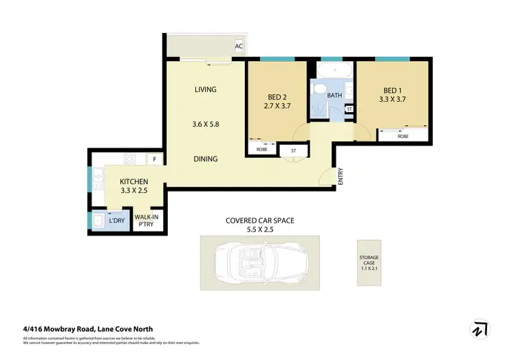 Floorplan of Homely apartment listing, 4/416 Mowbray Road, Lane Cove NSW 2066