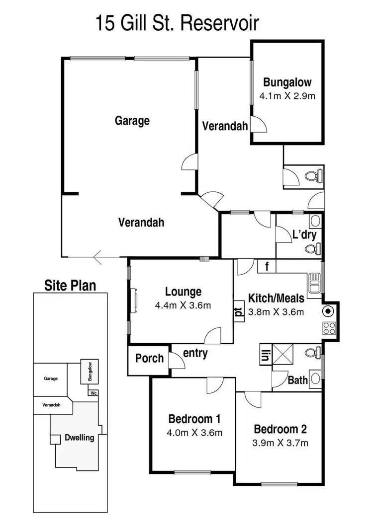 Floorplan of Homely house listing, 15 Gill Street, Reservoir VIC 3073