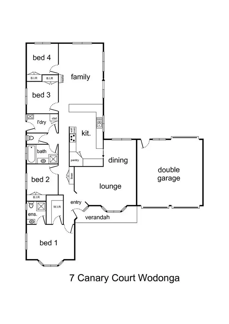 Floorplan of Homely house listing, 7 Canary Court, Wodonga VIC 3690