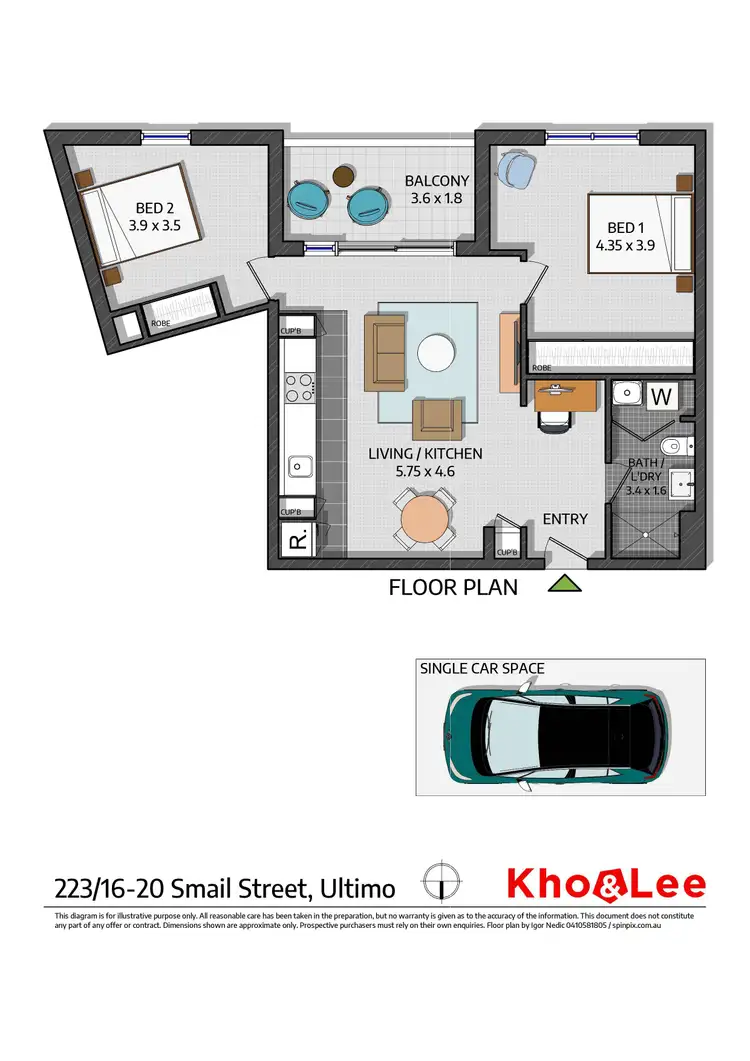 Floorplan of Homely apartment listing, 223/16-20 Smail Street, Ultimo NSW 2007