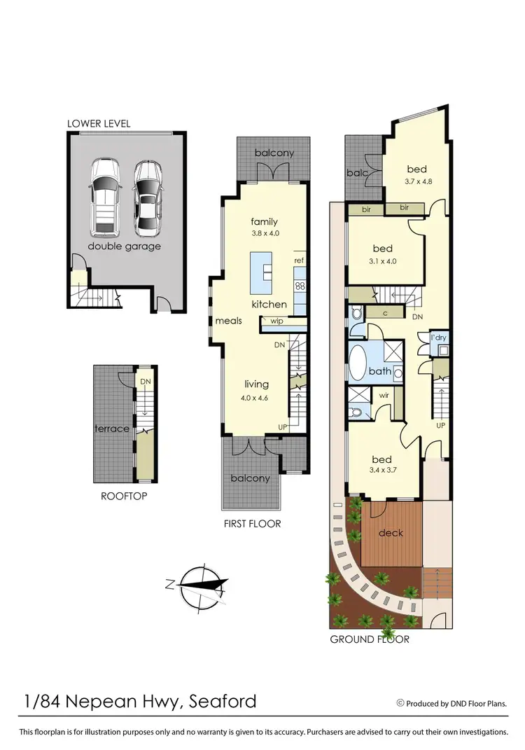 Floorplan of Homely townhouse listing, 1/84 Nepean Highway, Seaford VIC 3198