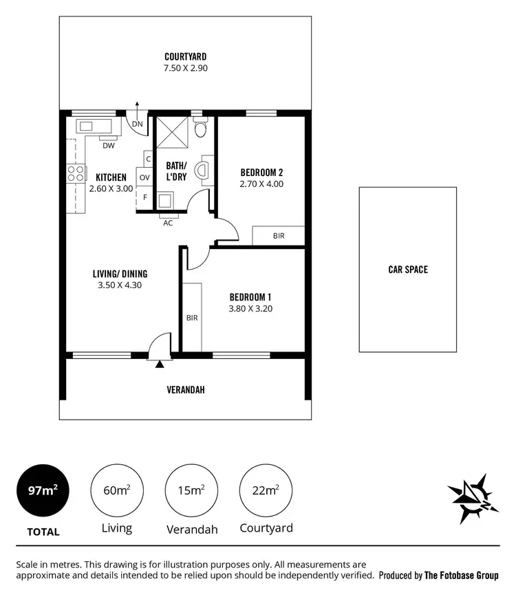Floorplan of Homely unit listing, 2/30 Pier Street, Glenelg South SA 5045
