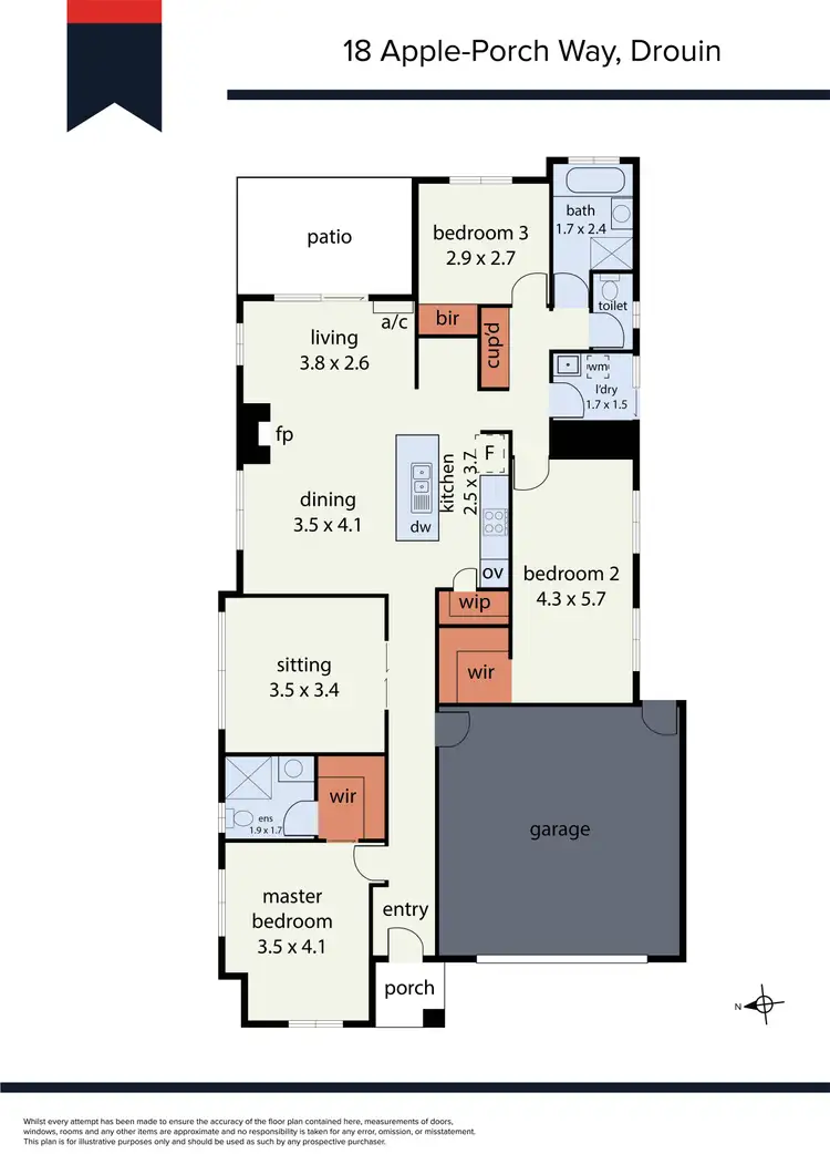 Floorplan of Homely house listing, 18 Appleporch Way, Drouin VIC 3818