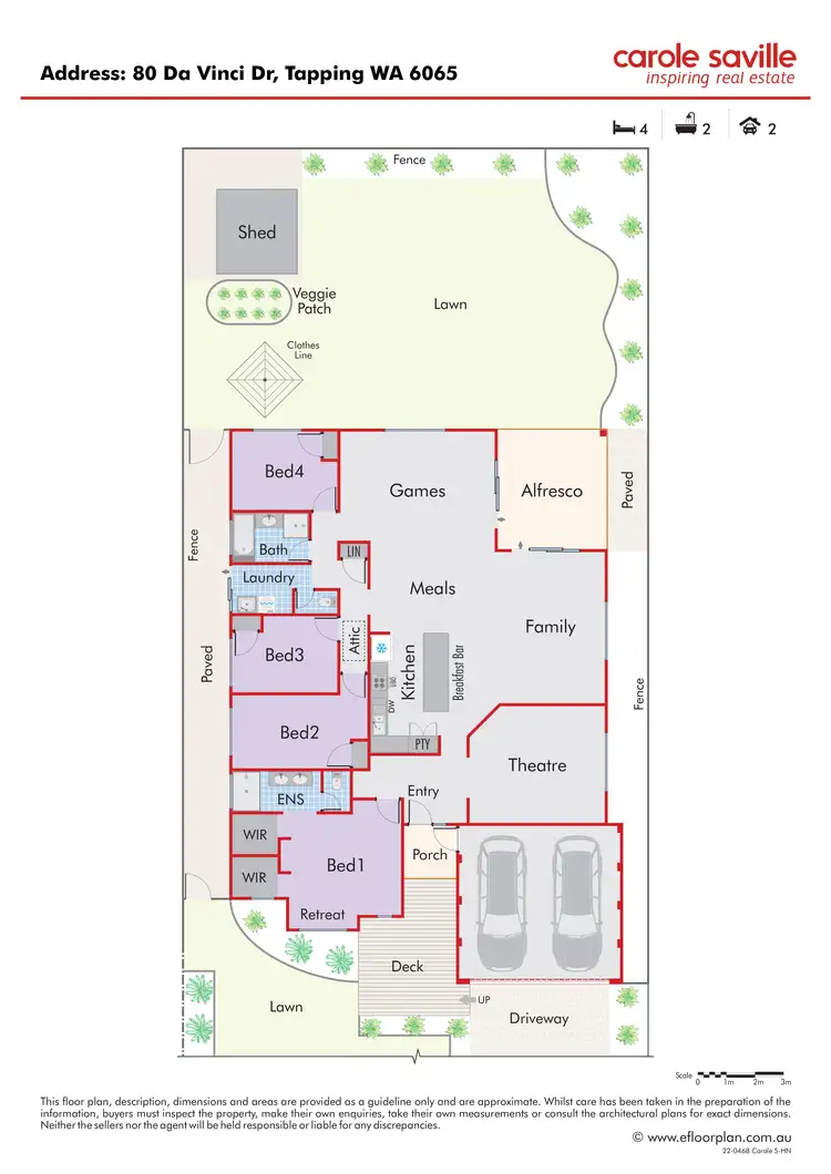 Floorplan of Homely house listing, 80 Da Vinci Drive, Tapping WA 6065