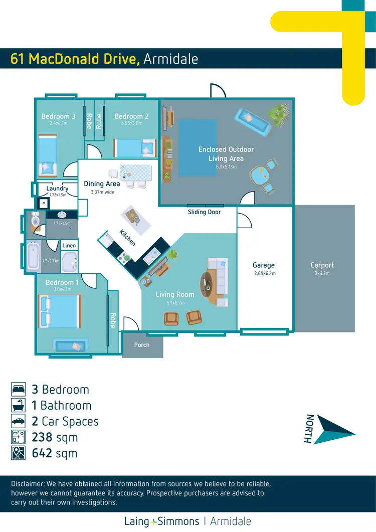Floorplan of Homely house listing, 61 MacDonald Drive, Armidale NSW 2350