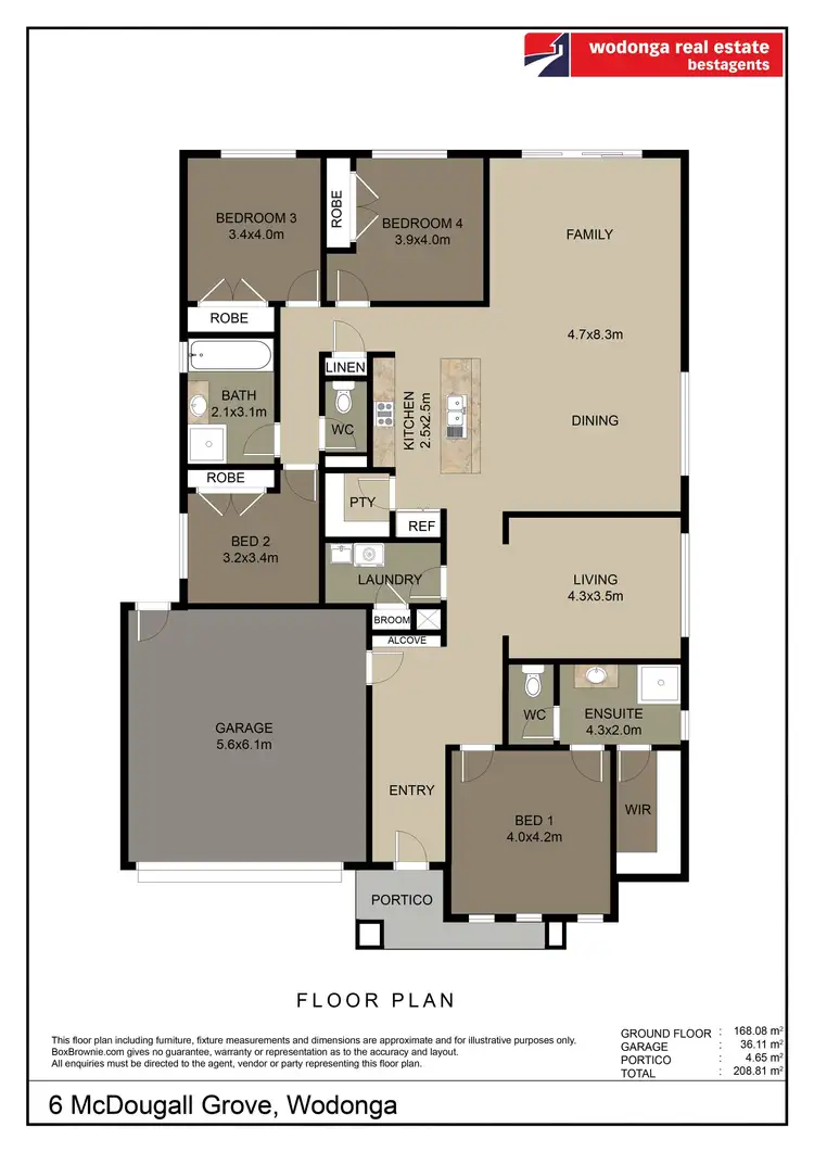 Floorplan of Homely house listing, 6 McDougall Grove, Wodonga VIC 3690
