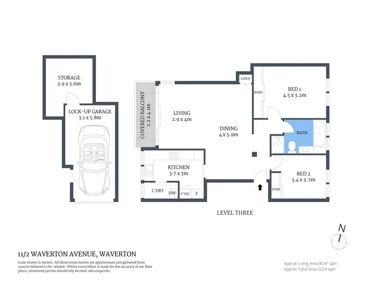 Floorplan of Homely apartment listing, 11/2 Waverton Avenue, Waverton NSW 2060