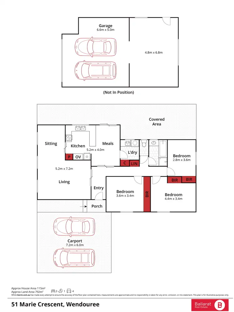 Floorplan of Homely house listing, 51 Marie Crescent, Wendouree VIC 3355