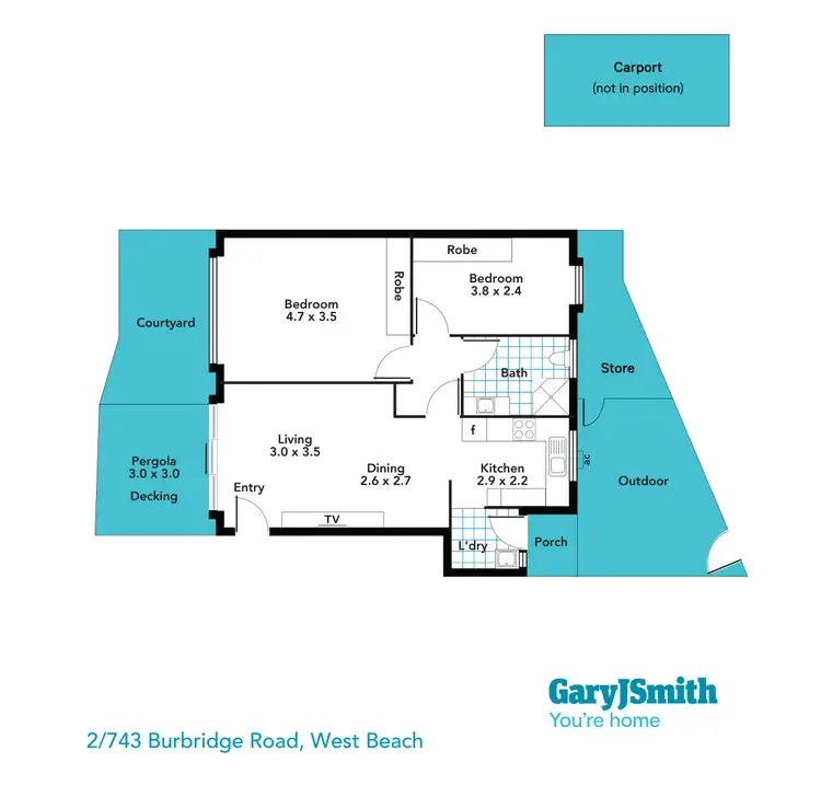 Floorplan of Homely unit listing, 2/743 Burbridge Road, West Beach SA 5024