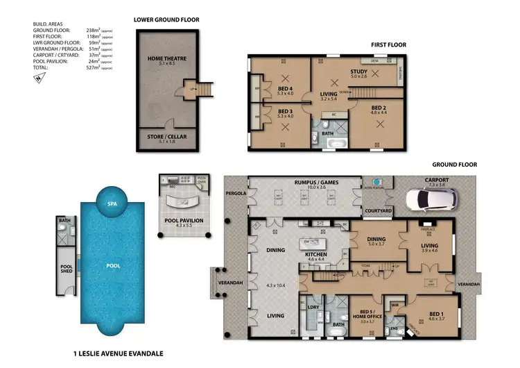 Floorplan of Homely house listing, 1 Leslie Avenue, Evandale SA 5069