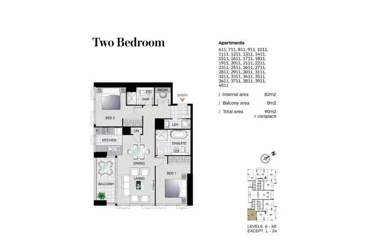 Floorplan of Homely apartment listing, Level 9/911/2 Como Crescent, Southport QLD 4215