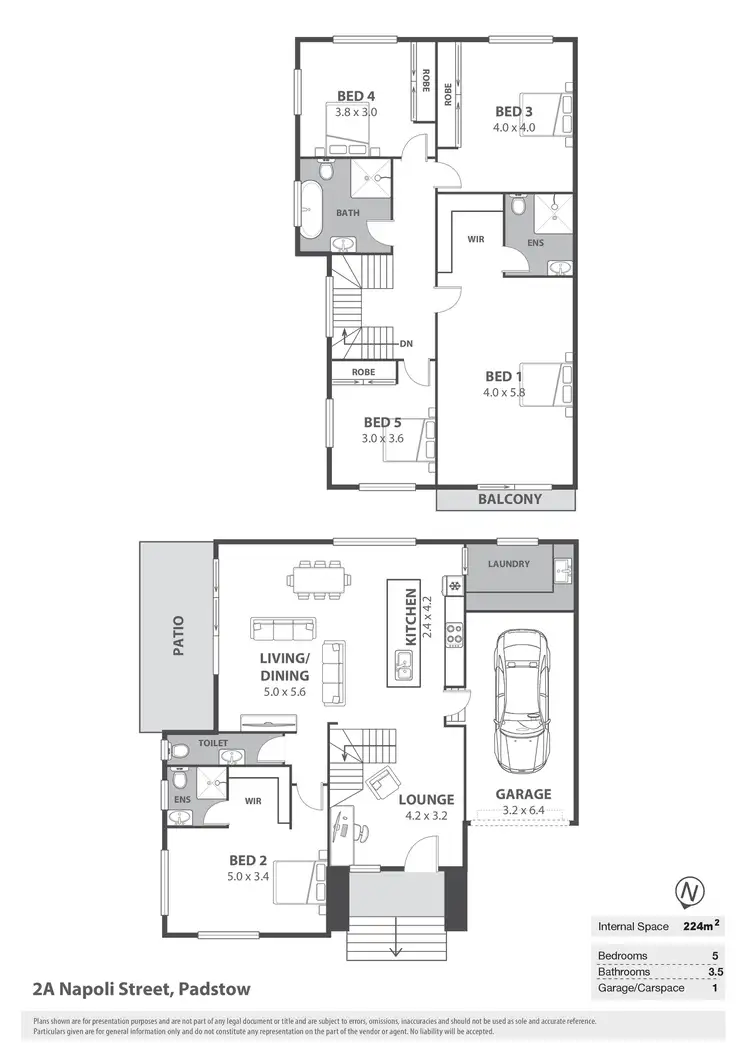 Floorplan of Homely semi-detached listing, 2A Napoli Street, Padstow NSW 2211