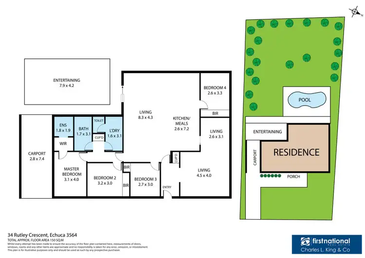 Floorplan of Homely house listing, 34 Rutley Crescent, Echuca VIC 3564