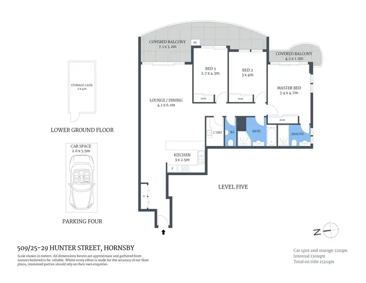 Floorplan of Homely apartment listing, 509/25-29 Hunter Street, Hornsby NSW 2077
