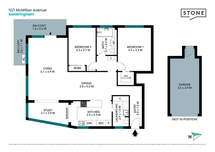 Floorplan of Homely apartment listing, 12/1 McMillan Avenue, Sandringham NSW 2219
