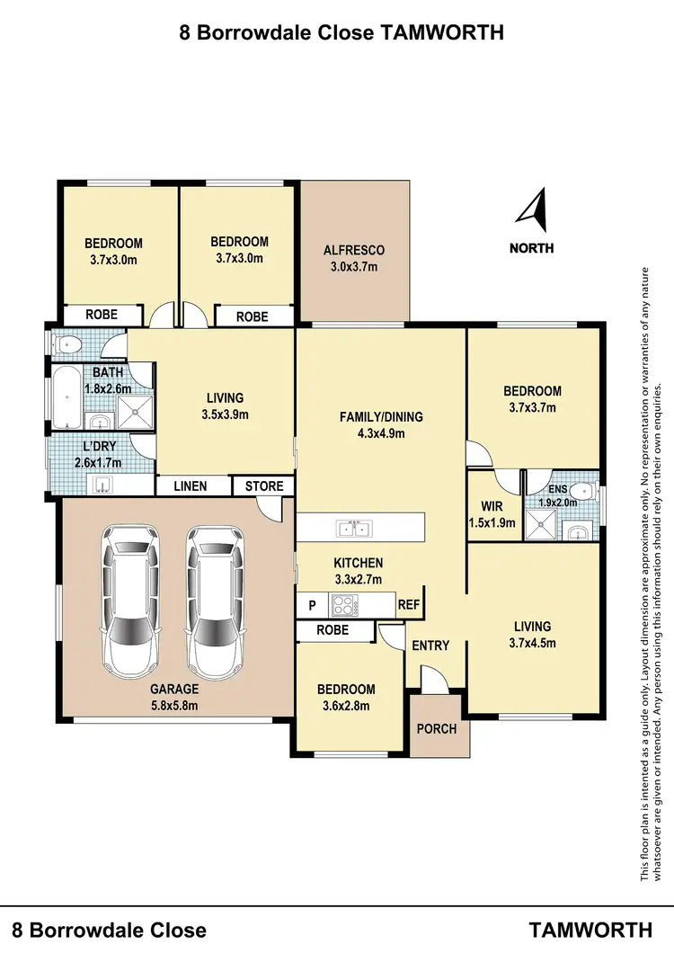 Floorplan of Homely house listing, 8 Borrowdale Close, Tamworth NSW 2340