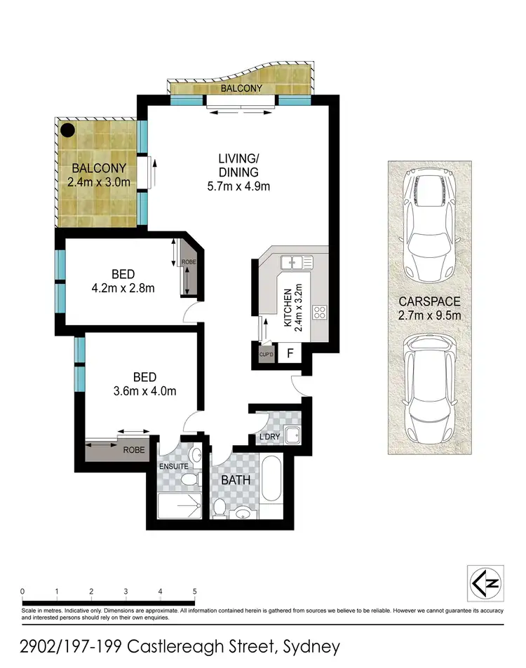 Floorplan of Homely apartment listing, Level 29/197-199 Castlereagh Street, Sydney NSW 2000
