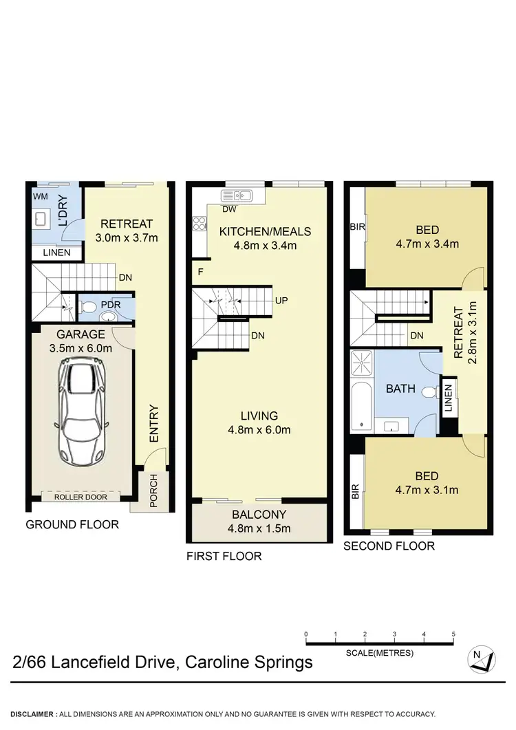 Floorplan of Homely townhouse listing, 2/69-77 Lancefield Drive, Caroline Springs VIC 3023