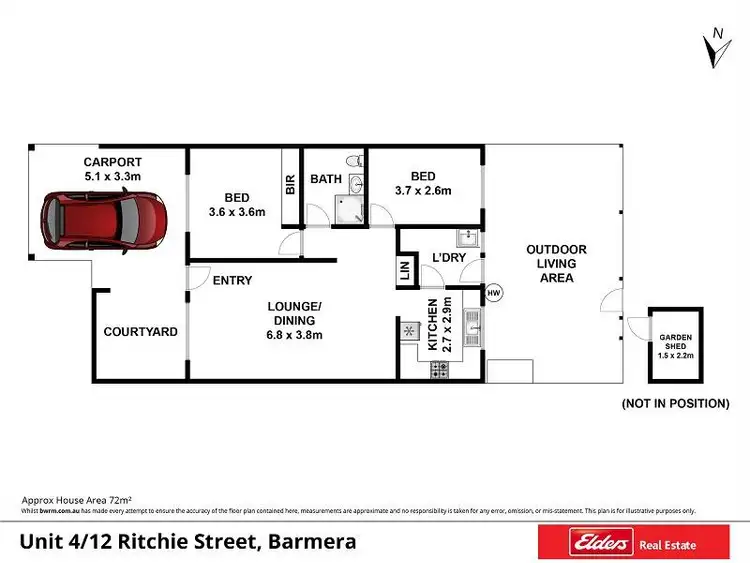 Floorplan of Homely unit listing, 4/12 Ritchie Street, Barmera SA 5345