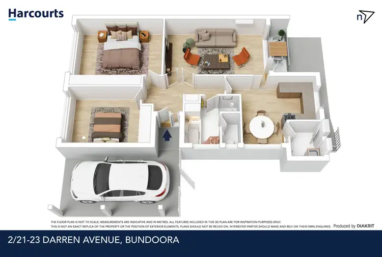 Floorplan of Homely unit listing, 2/21-23 Darren Avenue, Bundoora VIC 3083