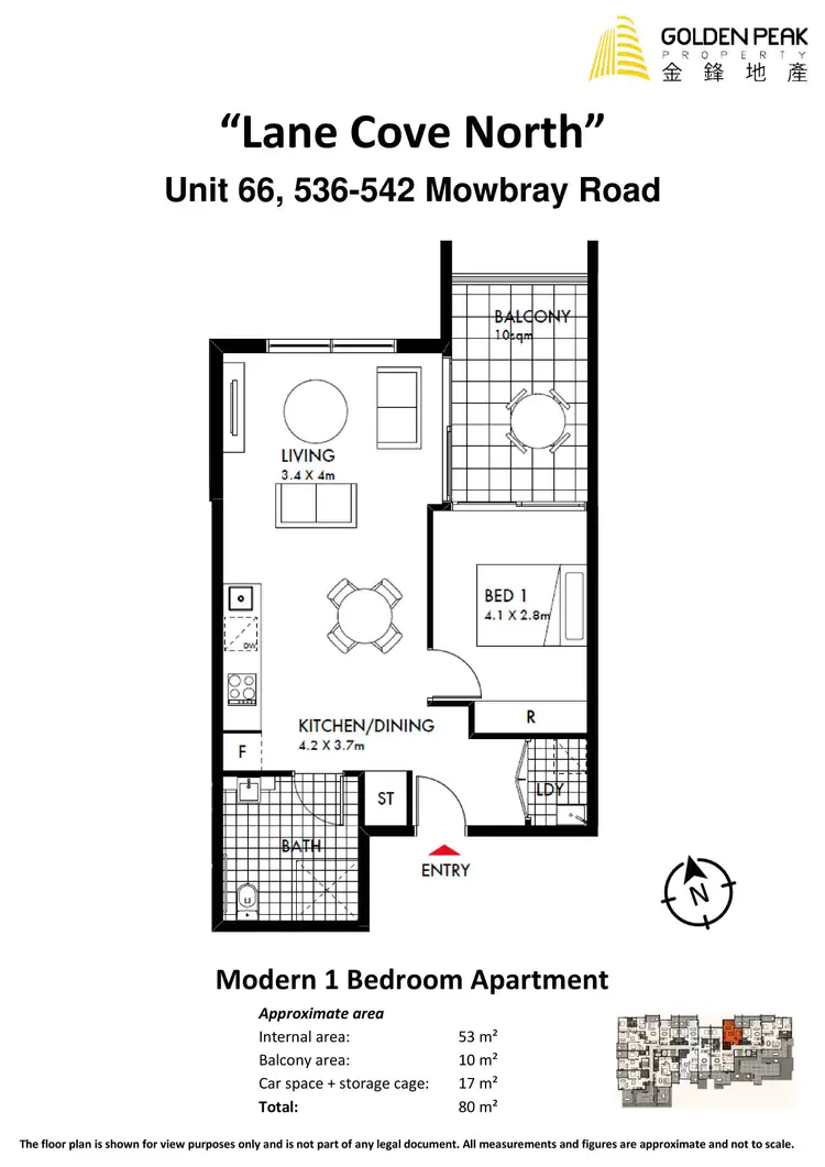 Floorplan of Homely apartment listing, 66/536-542 Mowbray Road, Lane Cove North NSW 2066