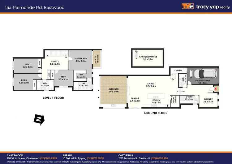 Floorplan of Homely semi-detached listing, 15A Raimonde Road, Eastwood NSW 2122